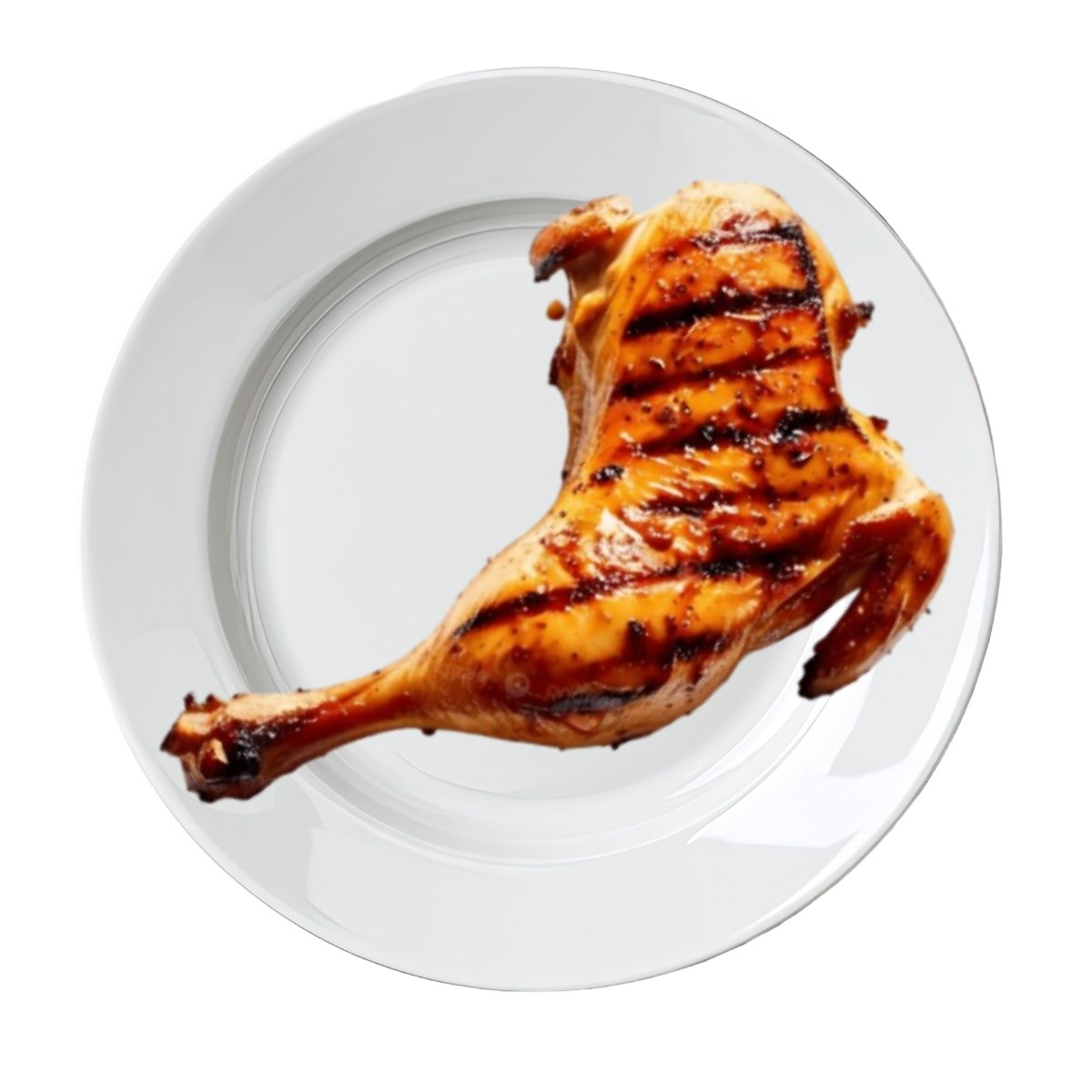 Juicy chicken grill quarter served hot at The Nomad Nosh café in Hennur, Bangalore, freshly grilled with signature spices and smoky flavor.