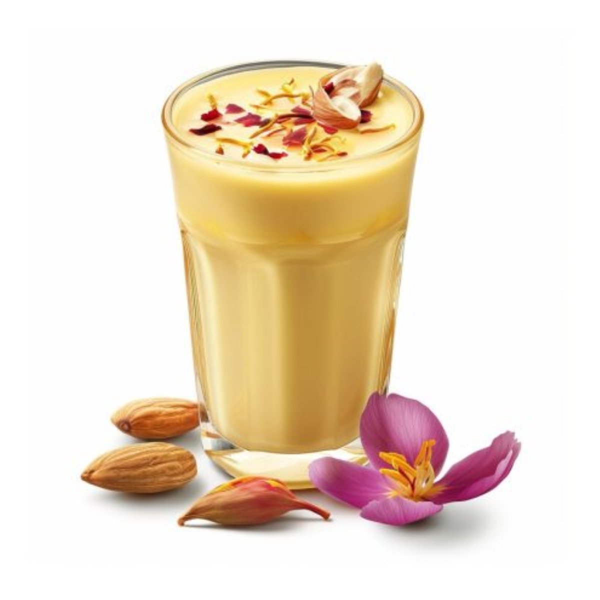 Chilled badam milk served at The Nomad Nosh on Hennur Main Road, Bangalore, a refreshing almond-flavoured drink perfect for summer and evening refreshment.