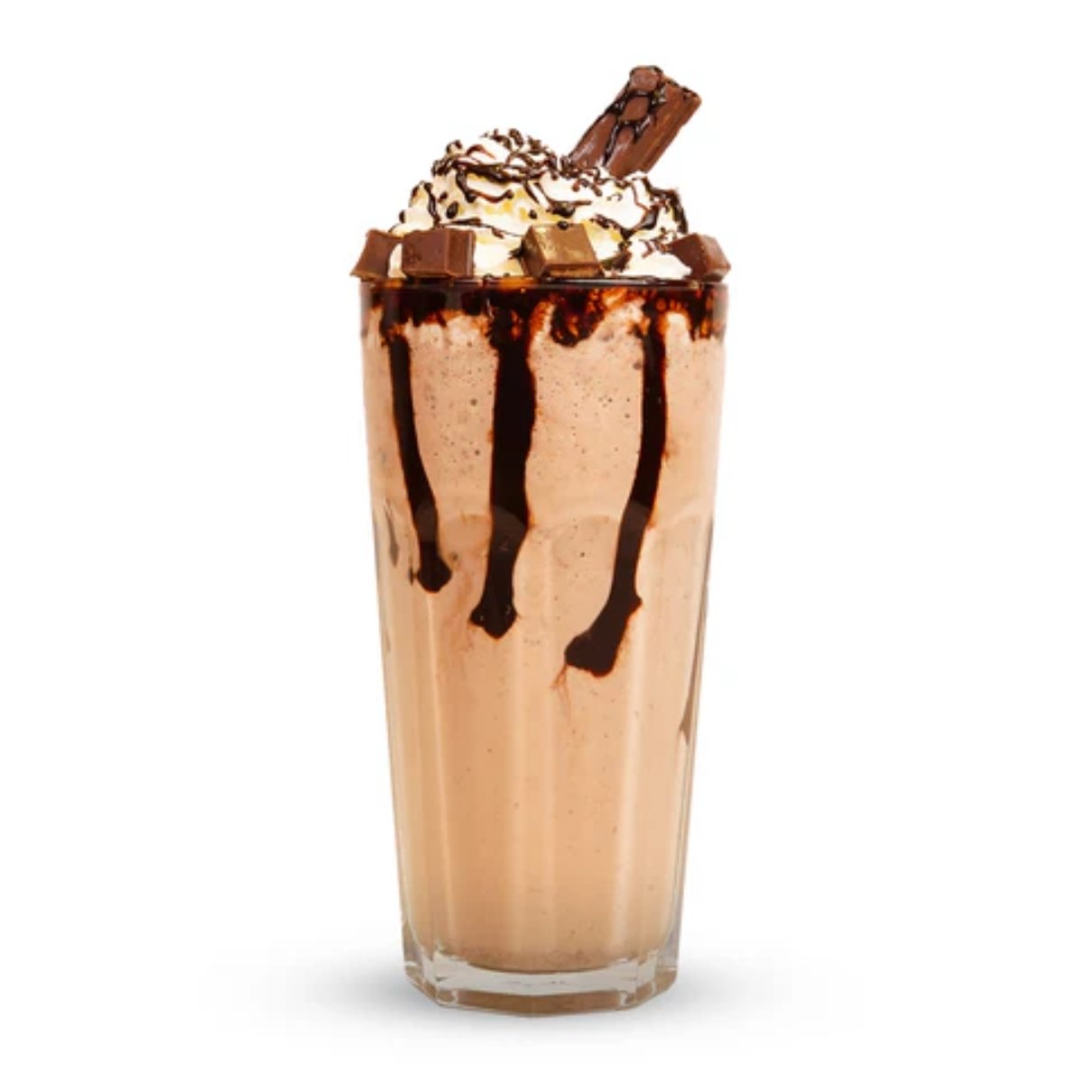 Thick and creamy KitKat milkshake served chilled at The Nomad Nosh on Hennur Main Road, Bangalore, topped with rich chocolate flavour and perfect for dessert lovers.