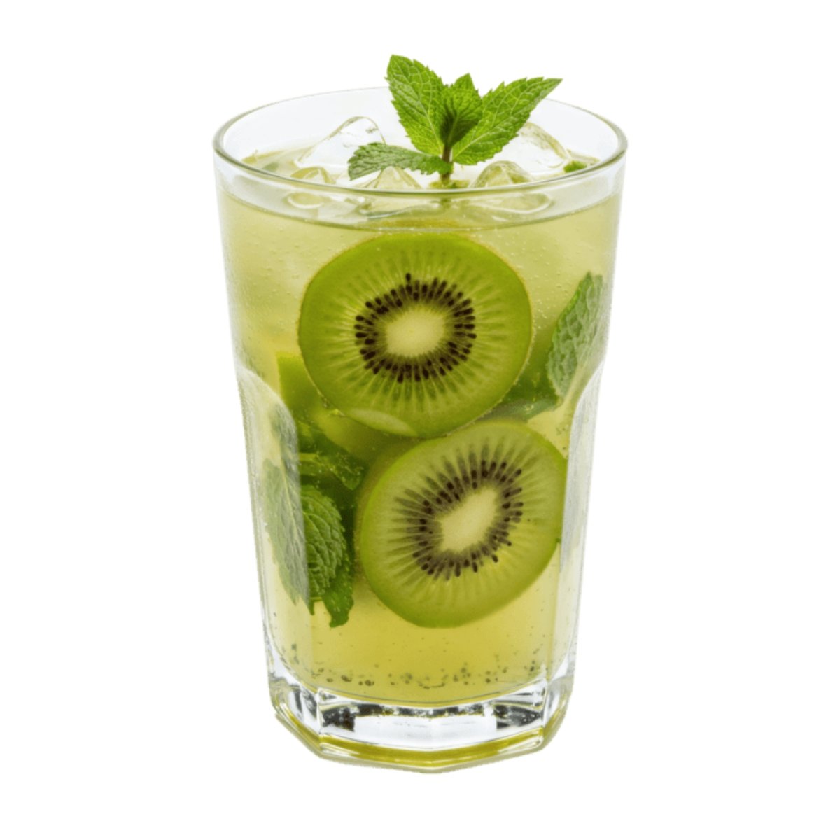 Refreshing kiwi mojito made with fresh mint, lime, and kiwi flavour, served chilled at The Nomad Nosh on Hennur Main Road, Bangalore.