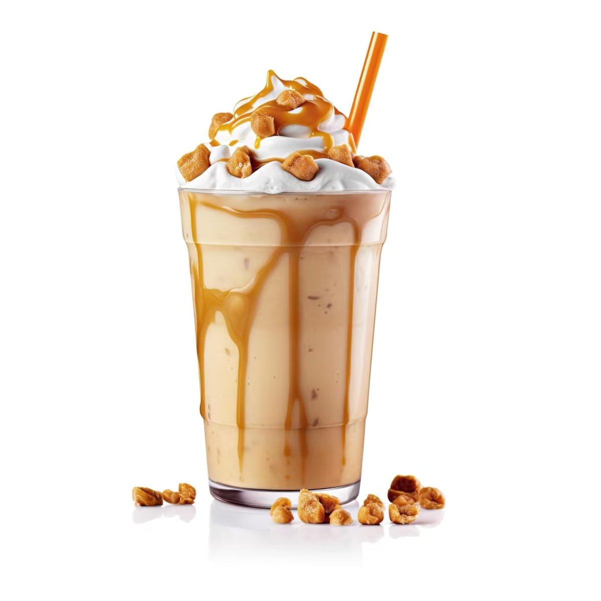 Rich and creamy salted caramel shake served chilled at The Nomad Nosh on Hennur Main Road, Bangalore, a perfect sweet and salty dessert drink.