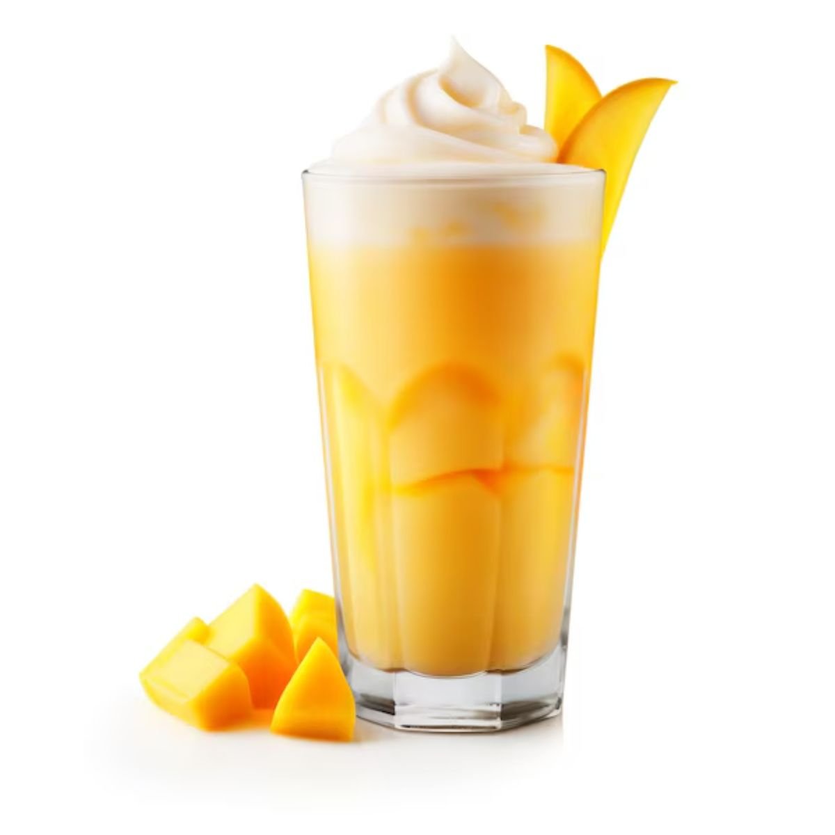 Fresh and creamy seasonal mango milkshake served at The Nomad Nosh on Hennur Main Road, Bangalore, made with ripe mangoes for a refreshing summer treat.
