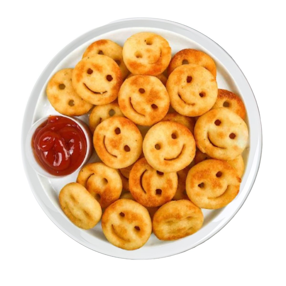 Crispy potato smiley snack served fresh at The Nomad Nosh on Hennur Main Road, Bangalore, a popular choice for kids and evening snacks.
